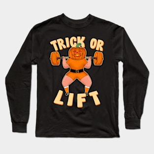 Copy of Funny workout design for Halloween Jack-o'-lantern Squats Long Sleeve T-Shirt